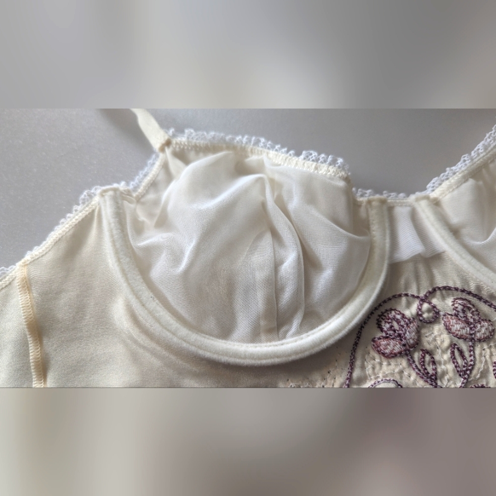 Designer PATRIZIA PEPE Silk Floral Embroidery Sequins Bustier. Vintage. Sz 42 EU - Picture 10 of 16